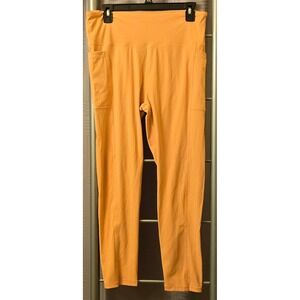Tone It Up Womens XL High Rise Side Pocket Leggings Orange Activewear 30x25